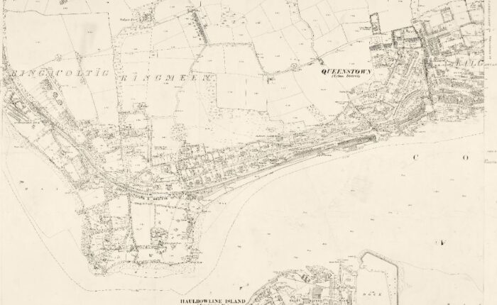 Historic ordnance map of Queenstown and Haulbowline
